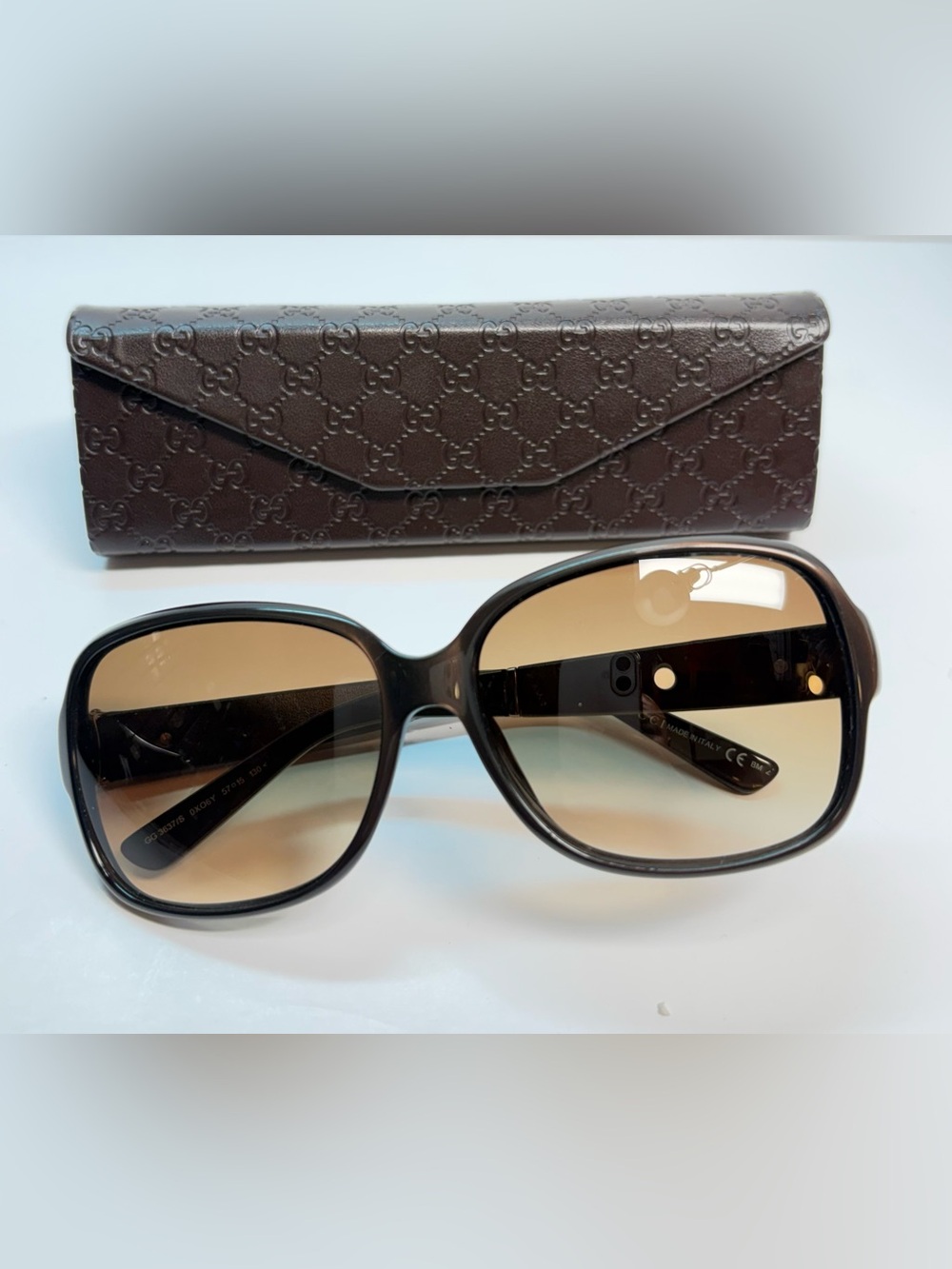 Gucci Brown Frame Sunglasses with Brown Gradient Lenses